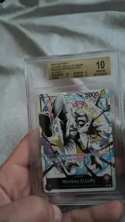 One Piece ST21-001 Monkey D Luffy Gear 5 Alt Art Parallel BGS 10 Pristine - Image 1