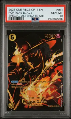 2025 ONE PIECE LEGACY OF THE MASTER SPECIAL ALT ART #011 PORTGAS D. ACE PSA 10 - Image 1