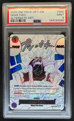 2025 One Piece Gear Two Rare Alternative Art #OP11-080 PSA 9 - Image 1