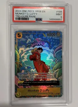 2024 One Piece Two Legends Monkey.D.Luffy Treasure Rare #OP07-109 PSA 9 - Image 1