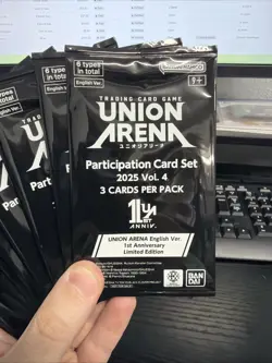 Union Arena Participation Card Set 2025 Vol 4 Sealed Pack 3 Cards English 8x - Image 2