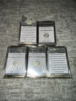 Nintendo Special Edition 23 Karat Gold Plated Pokemon Cards Lot of 5 w/ COA - Image 2