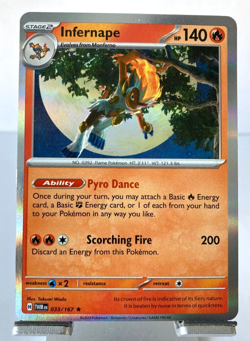 Pokemon Twilight Masquerade Infernape 33/167 Holo Rare card - Image 1