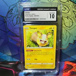 Yamper 052/163 Battle Styles Pokemon Reverse Holo Card CGC Gem Mint 10 - Image 1