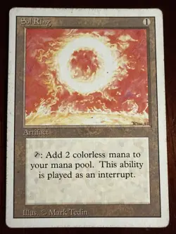 Magic the Gathering Sol Ring Revised Edition Regular Card LP Vintage 1994 - Image 1