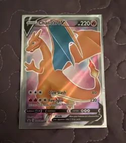 Pokemon Charizard Base Set Holo Rare 4/102 220 HP Fire Spin Card English - Image 1
