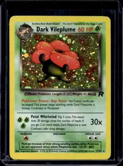 2000 Pokemon Team Rocket Dark Vileplume Holo #13/82 - Image 1
