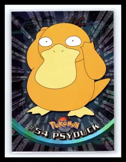 💥 PSYDUCK 1999 Topps Pokemon Black Logo Silver Holo Foil Vintage Rare # 54 - Image 1