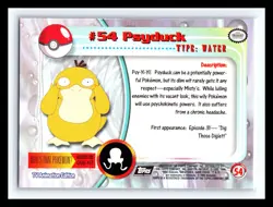 💥 PSYDUCK 1999 Topps Pokemon Black Logo Silver Holo Foil Vintage Rare # 54 - Image 2