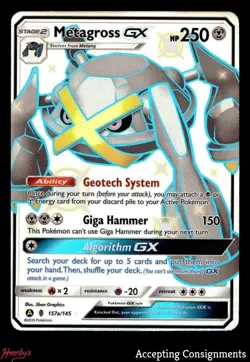 2017 Pokemon Promo Hidden Fates Ultra Ball Collection #157 Shiny Metagross GX - Image 1