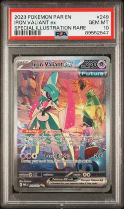PSA 10 Iron Valiant EX 249/182 Paradox Rift SIR Holo Pokemon Card - Gem Mint - Image 1