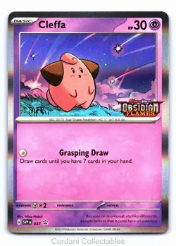 Cleffa SVP037 - Obsidian Flames - STAFF Stamped Prerelease Pokemon Card - Image 1