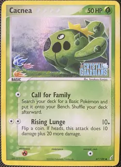 Cacnea 47/100 Crystal Guardians Reverse Holo *DAMAGED* Pokemon Card - Image 1