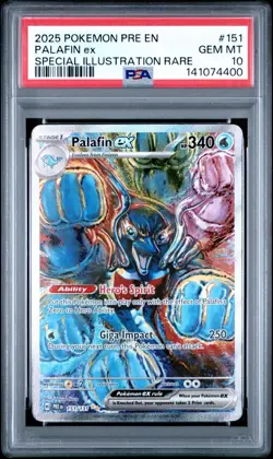Pokemon TCG Palafin EX 151/131 Prismatic Evolutions SIR PSA 10 - Image 1