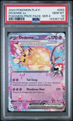 2024 POKEMON PLAY! POKEMON PRIZE PACK: SERIES 4 #093 DEDENNE EX PSA 10 - Image 1