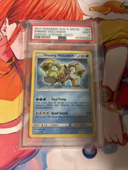 PSA 9 Shining Volcanion Shining Legends Holo Mint 27/73 Pokemon Sun & Moon - Image 1