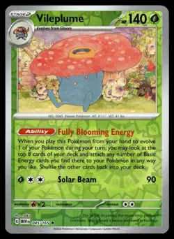 Vileplume 045/165 Rare Scarlet & Violet 151 Pokemon Reverse Holo NM/M - Image 1