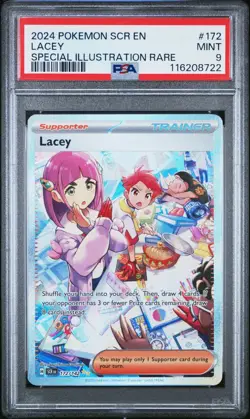 2024 Pokemon Stellar Crown Lacey 172/142 Ultra Rare PSA 9 MINT - Image 1