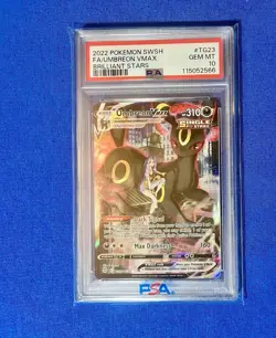 2022 Pokemon SWSH Brilliant Stars #TG23 FA Umbreon VMAX PSA 10 GEM MINT - Image 1