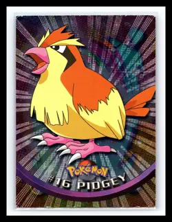 💥 PIDGEY 1999 Topps Pokemon Black Logo Silver Holo Foil Vintage Rare # 16 - Image 1