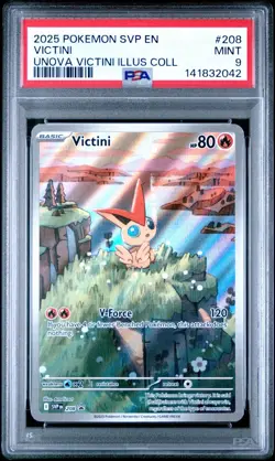 2025 Pokemon SVP En Victini Unova Illustration Collection #208 PSA 9 Mint - Image 1