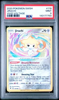2020 POKEMON SWORD & SHIELD VIVID VOLTAGE #119 JIRACHI PSA 9 - Image 1