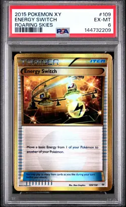 2015 POKEMON XY ROARING SKIES #109 ENERGY SWITCH PSA 6 - Image 1