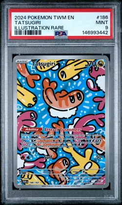 2024 POKEMON TWILIGHT MASQUERADE ILLUSTRATION RARE #186 TATSUGIRI PSA 9 - Image 1