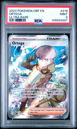 2023 POKEMON OBF EN-OBSIDIAN FLAMES ULTRA RARE #219 ORTEGA PSA 9 - Image 1