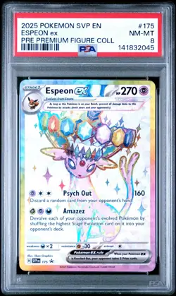 2025 Pokemon SVP En Espeon Ex PRE Premium Figure Collection #175 PSA 8 - Image 1