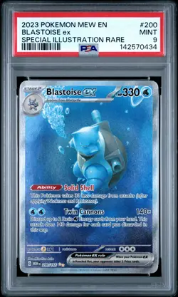 2023 POKEMON MEW EN-151 SPECIAL ILLUSTRATION RARE #200 BLASTOISE EX PSA 9 - Image 1