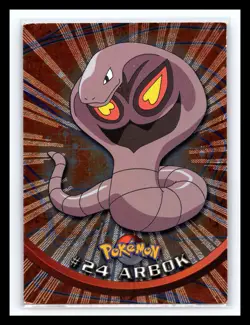 💥 ARBOK 1999 Topps Pokemon Black Logo Silver Holo Foil Vintage Rare # 24 - Image 1