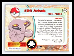 💥 ARBOK 1999 Topps Pokemon Black Logo Silver Holo Foil Vintage Rare # 24 - Image 2