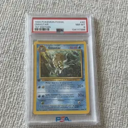 Pokemon TCG Omastar Fossil 1st Edition PSA 8 40/62 Uncommon Regular - Image 1