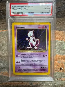 1999 POKEMON GAME 10 MEWTWO-HOLO PSA 6 - Image 1
