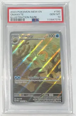 2023 POKEMON MEW EN-151 ILLUSTRATION RARE #180 OMANYTE PSA 10 - Image 1