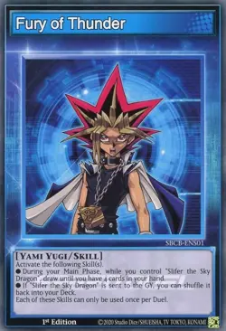 1x Skill Card: Fury of Thunder | SBCB-ENS01 | Common | 1st Ed | NM | YuGiOh - Image 1