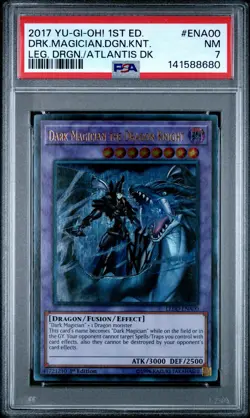 2017 YU-GI-OH 1ST EDITION #ENA00 DARK MAGICIAN THE DRAGON KNIGHT PSA 7 - Image 1