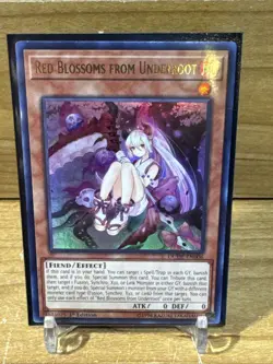Yugioh Red Blossoms from Underroot DUDE-EN006 Ultra Rare 1st Ed NM - Image 1