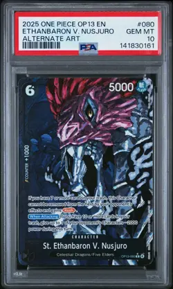 2025 One Piece OP13 EN Ethanbaron V Nusjuro Alternate Art #080 PSA 10 GEM MINT - Image 1