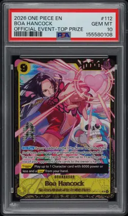 2026 ONE PIECE PROMOS OFFICIAL EVENT-TOP PRIZE #112 BOA HANCOCK PSA 10 - Image 1