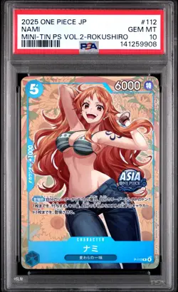 2025 ONE PIECE JPN MINI-TIN PACK SET VOL.2 KOUSHI ROKUSHIRO #112 NAMI PSA 10 - Image 1