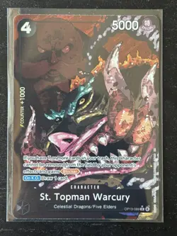 One Piece Carrying On His Will St Topman Warcury OP13-089 Alternate Alt Art NM - Image 1