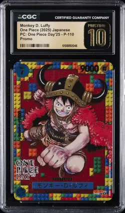 2025 ONE PIECE JPN PC: OP DAY '25 PROMO #P-110 MONKEY D. LUFFY CGC 10 PRISTINE - Image 1