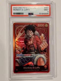 One Piece Monkey D. Luffy Starter Deck Straw Hat Crew PRE-ERRATA ST01-001 PSA 9 - Image 1