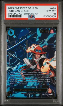 2025 ONE PIECE CARRYING ON HIS WILL SPECIAL ALT ART #028 PORTGAS D. ACE PSA 10 - Image 1