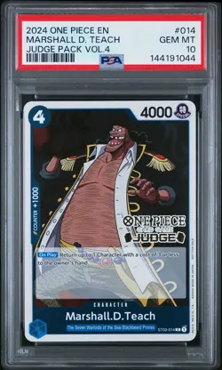 2024 ONE PIECE JUDGE PACK VOLUME 4 #014 MARSHALL D. TEACH PSA 10 - Image 1