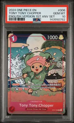 2024 ONE PIECE ENGLISH VERSION 1ST ANNIVERSARY SET #006 TONY TONY CHOPPER PSA 10 - Image 1
