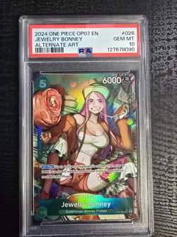 One Piece CCG Jewelry Bonney OP07-026 500 Years Future Parallel Foil PSA 10 - Image 3