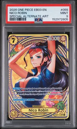 2026 ONE PIECE EB03-ONE PIECE HEROINES EDT SPECIAL ALT ART NICO ROBIN PSA 9 - Image 1